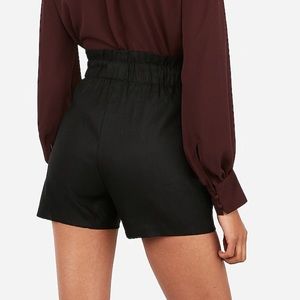 Express Super High Waist Linen Blend Button Shorts